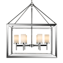 Golden 2074-6 CH-OP - Smyth 6 Light Chandelier (Chrome & Opal Glass)